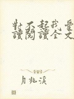 对不起我爱你阅读阅读全文