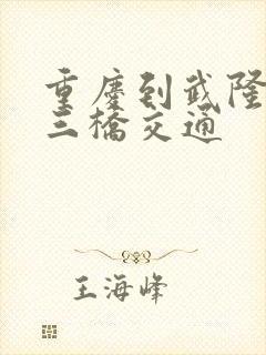 重庆到武隆天生三桥交通