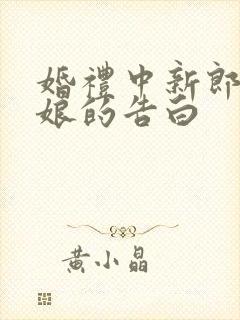 婚礼中新郎对新娘的告白