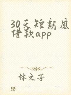 30天短期应急借款app