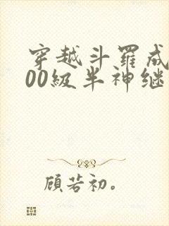 穿越斗罗成为100级半神继承龙神神位