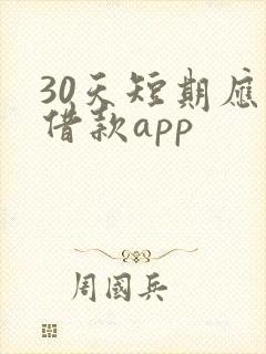 30天短期应急借款app