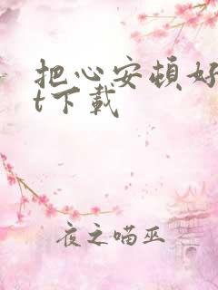 把心安顿好txt下载