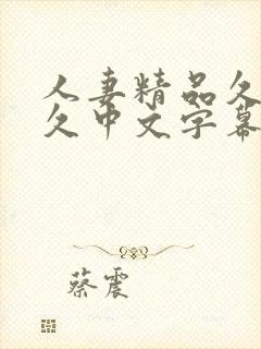 人妻精品久久久久中文字幕