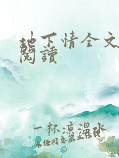 地下情全文免费阅读