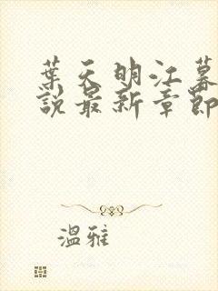 叶天明江暮婉小说最新章节免费阅读