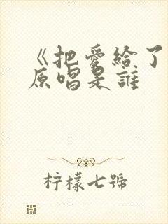 《把爱给了谁》原唱是谁