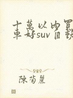 十万以内买什么车好suv自动挡