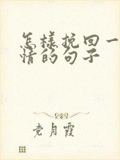 怎样挽回一段感情的句子