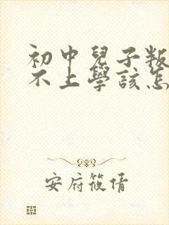 初中儿子叛逆期不上学该怎么办