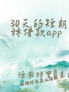 30天的短期周转借款app