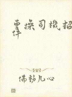 曹操司机招募条件