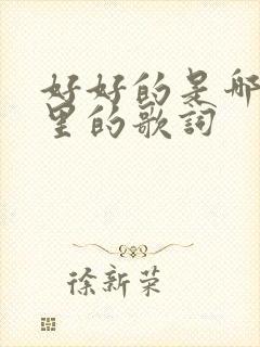 好好的是哪首歌里的歌词