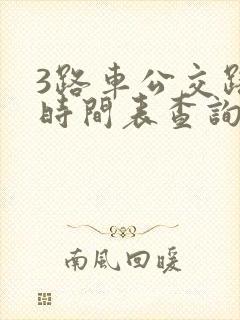 3路车公交路线时间表查询