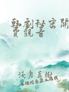 韩剧秘密关系免费观看