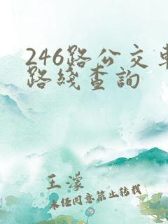 246路公交车路线查询