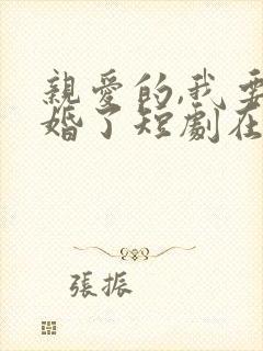 亲爱的,我要结婚了短剧在线观看