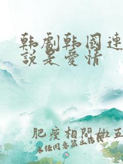 韩剧韩国连续剧说是爱情