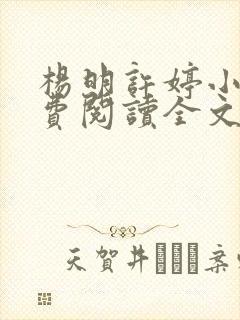 杨明许婷小说免费阅读全文最新章节