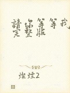 请你等等我原唱完整版