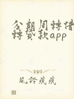 分期周转借款周转贷款app