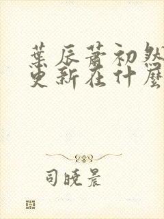 叶辰萧初然最快更新在什么时候