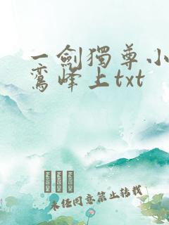 一剑独尊小说青鸾峰上txt