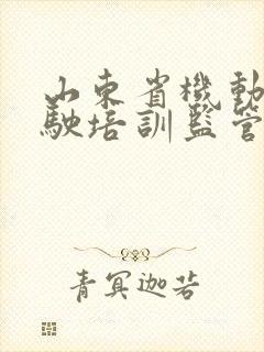 山东省机动车驾驶培训监管服务平台查询