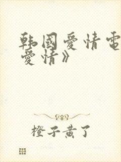 韩国爱情电影《爱情》