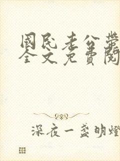 国民老公带回家全文免费阅读小说