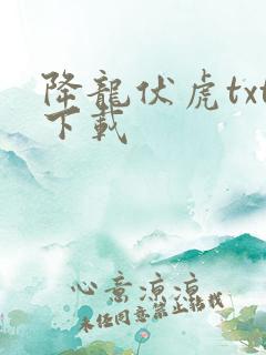 降龙伏虎txt下载