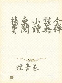 杨东小说全文免费阅读无弹窗