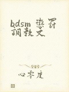 bdsm 惩罚调教文