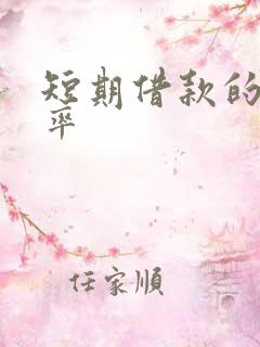 短期借款的年利率