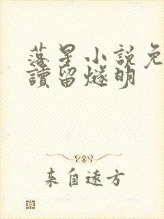 落星小说免费阅读留燧明