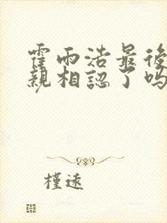 霍雨浩最后和父亲相认了吗