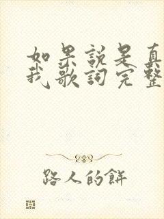 如果说是真的爱我歌词完整版