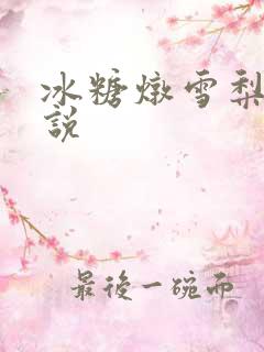 冰糖炖雪梨 小说