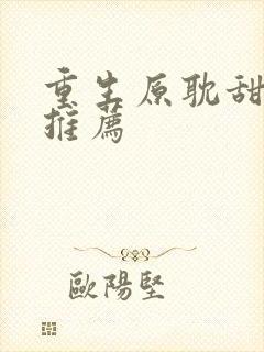 重生原耽甜宠文推荐