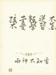 孩子叛逆不听话不爱学习怎么办