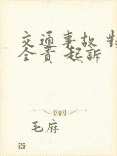 交通事故 对方全责 起诉