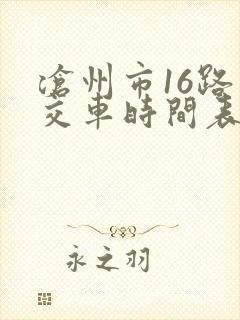 沧州市16路公交车时间表