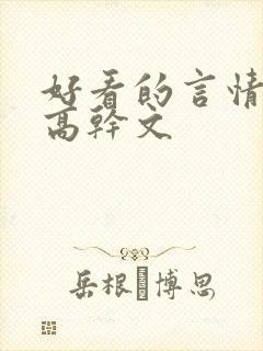 好看的言情小说高干文