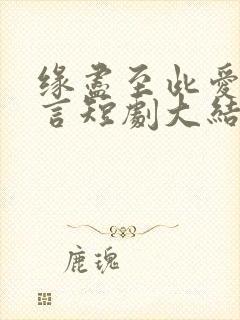 缘尽至此爱不再言短剧大结局