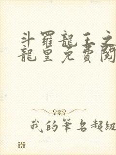 斗罗龙王之光暗龙皇免费阅读全文