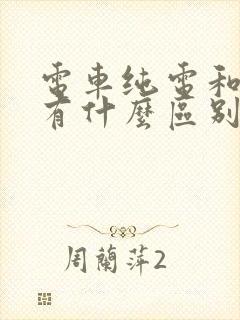 电车纯电和插电有什么区别