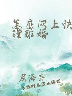 怎么网上快速办理离婚