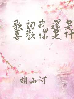 歌词我还是那么喜欢你是什么歌