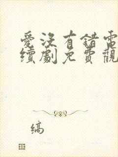 爱没有错电视连续剧免费观看