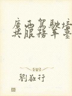 广西驾驶培训公共服务平台